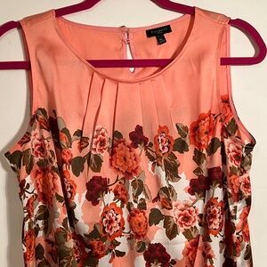 Talbots Tangerine Floral Blouse